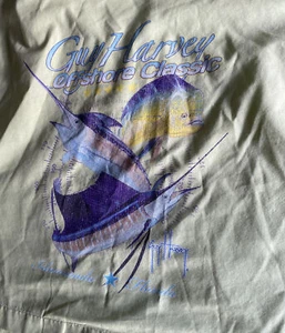 Islamorada Florida Keys Guy Harvey aftco short sleeve button vented shirt Mens L - Picture 1 of 15