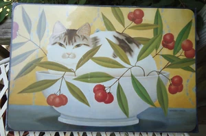 Juego de 4 manteles individuales American Pennyroyal Cat Kitten NOS Jackson 1996 17,5 x 11,5 - Imagen 1 de 11