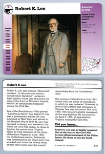Robert E. Lee #2.14 - War - Story Of America Grolier Card