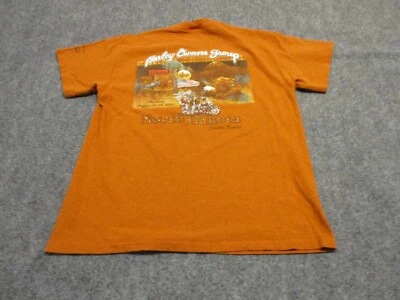 Vintage Harley Shirt Men's Medium Orange Short Sleeve Cotton Biker 2002 HOG - Image 1 of 4