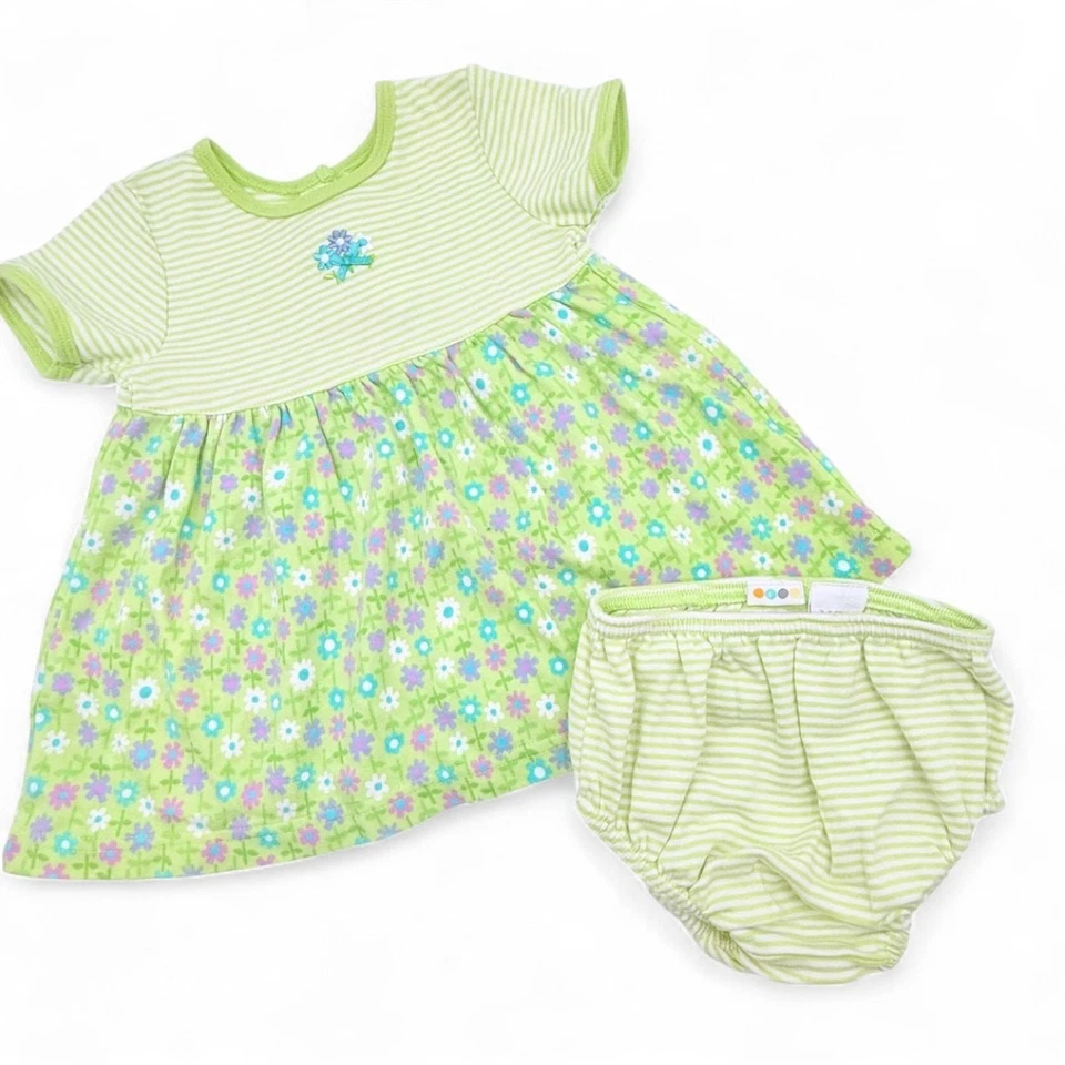 Conjunto de Vestido Floral Gymboree Vintage Pop Safari Bebé Niña 3-6M Verde Lima Florers Foto 1 de 4