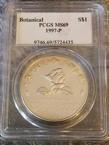 1997-P Botanical Commemorative Dollar MS69 PCGS Blue Label - Picture 1 of 2