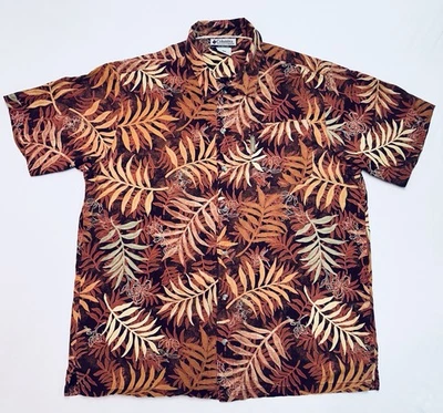 Camisa de campamento Columbia para hombre talla XL naranja floral SS hawaiana con botones Foto 1 de 4