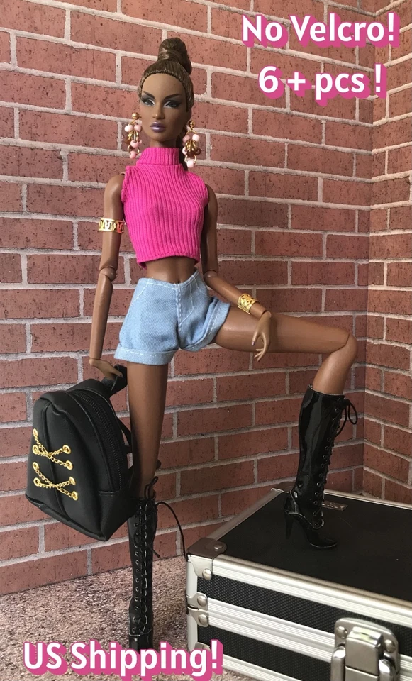 Conjunto de muñeca moderno para muñecas de moda realeza, amapola y 12" - Ropa de diseñador de muñeca Foto 1 de 4