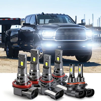 For Ram 1500 2013-2015 w/Projector LED Bulbs Combo Headlights Fog Lights - Image 1 of 4