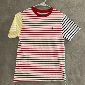 Polo Ralph Lauren Rainbow Striped Shirt Youth Sz M 10-12 Blue Red Green Orange - Picture 1 of 13