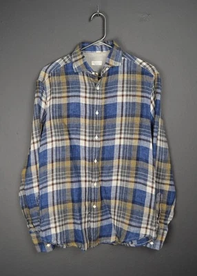 Brunello Cucinelli M size Linen Plaid Shirt Italy - Image 1 of 4