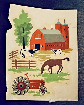 Calcomanías sobrantes calcomanías de colección Meyercord ONE Farm Life Barn Tracker caballo años 50-60 Foto 1 de 3