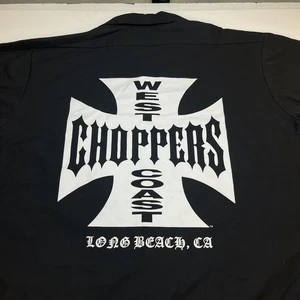VINTAGE JESSE JAMES WEST COAST CHOPPERS Garage Mechanic Work SHIRT Sz Mens XL - Picture 1 of 5