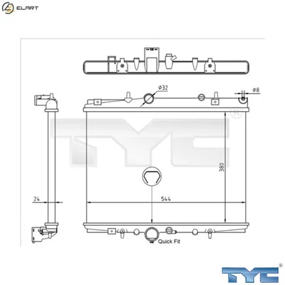 RADIATOR ENGINE COOLING 726-0018-R FOR PEUGEOT CITROEN C5/Break RHS /RFN 2.0L - Image 1 of 4
