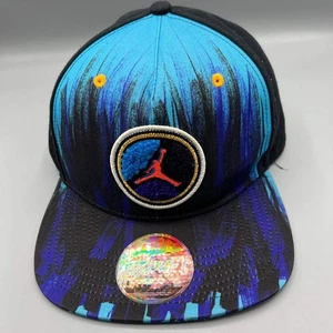 Gorra Air Jordan para hombre Aqua 8 negra azul bordada Jumpman gorra trasera a presión - Imagen 1 de 8