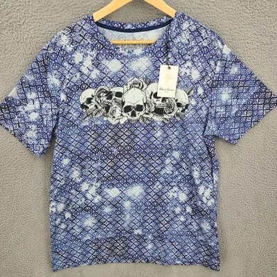 Camisa Robert Graham Para Hombre Grande Azul Calaveras Geométrica Nueva Con Etiquetas Foto 1 de 4
