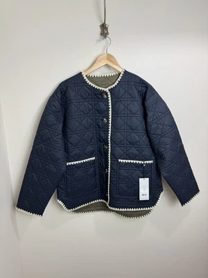 Mint Velvet Reversible Quilted Jacket Size S Embroidered Trim Scandi RRP £165 - Image 1 of 4