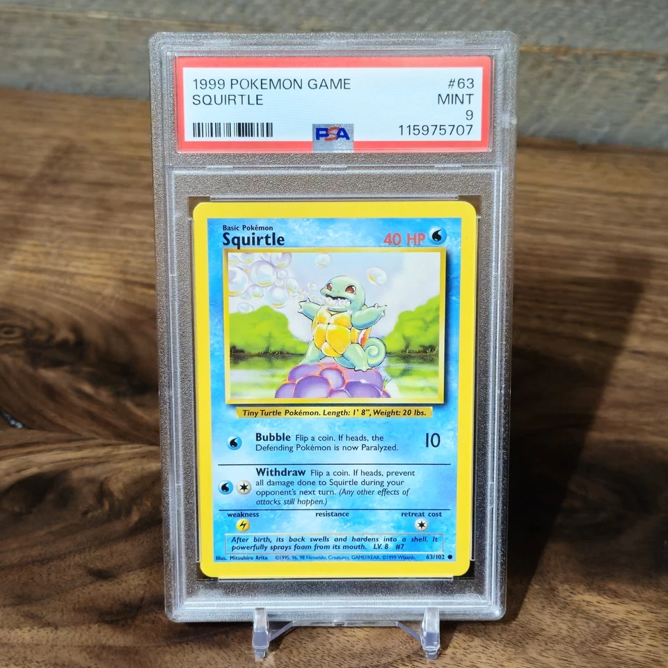 1999 Pokemon Game Base Set Unlimited # 63 Squirtle PSA 9 MINT - Image 1 of 2