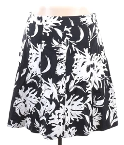 Lane Bryant Size 20 Fit & Flare Skirt Black & White Print Knee Length Side Zip - Picture 1 of 8