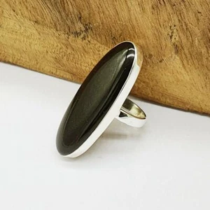 Thanksgiving Ónice Negro Gema 925 Plata de Ley Hecho a Mano Anillo Todo Talla - Imagen 1 de 6