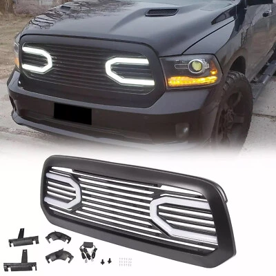 For 2013-2018 Dodge Ram 1500 Front Big Horn Black Bumper Grille Shell W/Light - Image 1 of 4