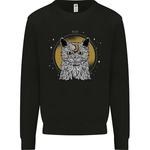A Lunar Cat Moon Kids Sweatshirt Jumper - Picture 1 of 3