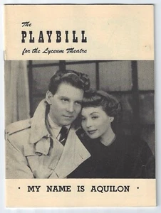 Original Playbill 1949 My Name Is Aquilon at The Lyceum - Picture 1 of 3