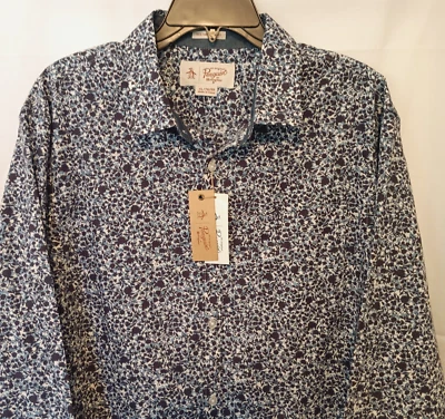 Penguin Heritage Slim Fit Button Down Shirt, Men's, Blue  Size XL - Image 1 of 4