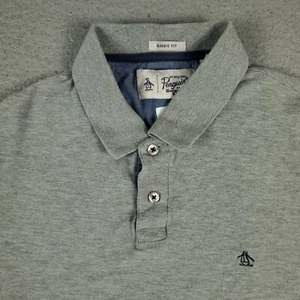 Penguin Munsingwear Polo Shirt Mens Size Medium Gray Casual Short Sleeve - Picture 1 of 6