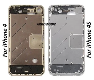Ersatz Silber Blende Rahmen Mittelgehäuse Gehäuse für iPhone 4 4S UK Verkäufer - Bild 1 von 2