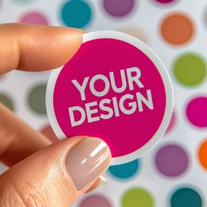 PERSONALISED ROUND CIRCLE STICKERS PRINTED CUSTOM LOGO LABELS BUSINESS GLOSSY - Picture 1 of 15
