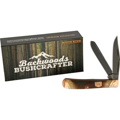 Rough Rider BACKWOODS BUSHCRAFT Trapper Slipjoint Taschenmesser Knochengriff