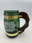 Green Glass Wooden Handle Siesta Ware Whistle For Your Beer Mug