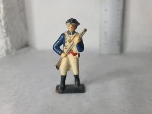 Vintage Cast Iron Revolutionary War Soliders Minutemen Hand Painted 70mm - Picture 1 of 5