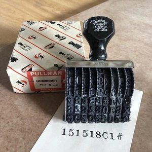 Vintage Pullman Cosco 9 Band Alphanumeric Library Hand Stamp Month Date Year USA - Picture 1 of 14
