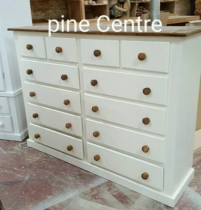 HANDMADE AYLESBURY NEXT (IVORY+DARK-OAK) CHEST OF 12 DRAWERS NOT FLAT-PACK!!! - Picture 1 of 5