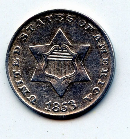 1853-p silver three cent piece  (SEE PROMO) Cover