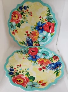 The Pioneer Woman Teal Delaney Dinner Plates Melamine 10.7 - Picture 1 of 2