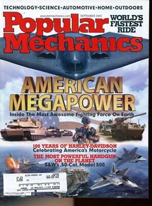 Popular Mechanics Magazine September 2003 American Megapower, schnellste Fahrt der Welt - Bild 1 von 3