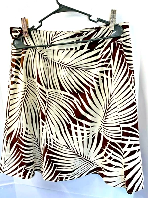 MINIFALDA MUJER GAP TALLA 16 MEZCLA LINO MARRÓN Y BLANCO TOTALMENTE FORRADA HOJA PRIN Foto 1 de 4