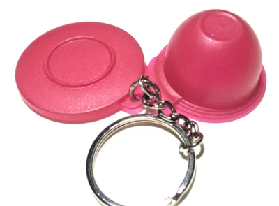 Tupperware Brillo / Brillo Impresiones Cuenco Llavero en Rojo - Difícil de Encontrar - No EE. UU. Foto 1 de 4