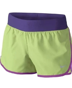Nike Tempo Rival Dri-Fit Shorts Purple Neon Green Pink Girls Small $30 - Picture 1 of 12