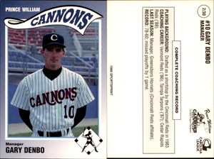 Gary Denbo 1990 Prince William Cannons #2 Card *AutographDen*