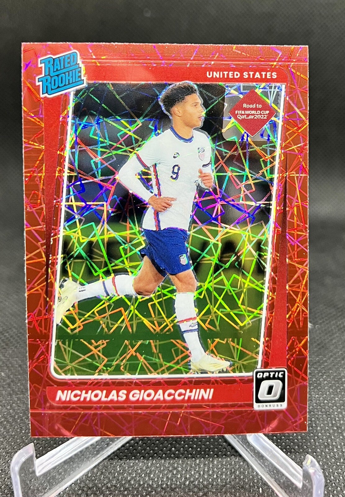Nicholas Gioacchini 2021 Donruss Qatar Soccer Optic Red Velocity #190 RC USA SP
