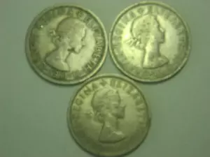 Great Britain UK Florin ( Two Shillings) 1956 - 1965 / 3 coins - Picture 1 of 2