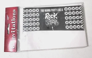 Party Invitations w/ Envelopes 8 Pieces YOU WANNA PARTY LIKE A ROCK STAR 2 sided - Picture 1 of 3