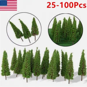 25-100x Trees Model Train Railroad Wargame Diorama Scenery Landscape HO OO Scale - Picture 1 of 16