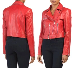 AMARYLLIS PEACH echtes weiches Leder Moto Gr: L -- 225,99 $ - Bild 1 von 4