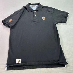 BAPE A Bathing Ape Polo Shirt Mens 2XL XXL Black Designer Cotton Adult - Picture 1 of 9