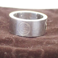 Women's Gucci G Logo Signature Cutout Ring - Sterling Silver Made 