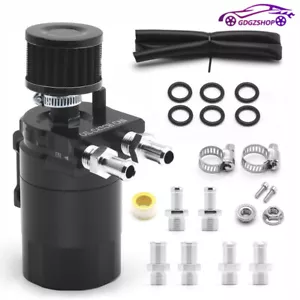 Oil Catch Can Kit Universal Aluminum Reservoir Baffled Tank with Breather Filter - Bild 1 von 11