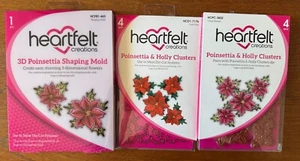 Heartfelt Creations 3D Poinsettia Shaping Mold & Poinsettia & Holly Stamp & Die - Picture 1 of 1