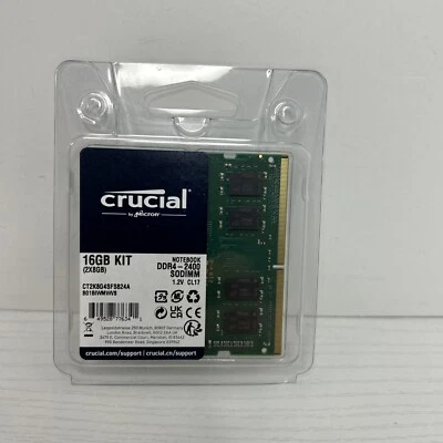 Crucial RAM 16GB Kit (2x8GB) DDR4 2400 MHz CL17 Laptop Memory CT2K8G4SFS824A - Image 1 of 2