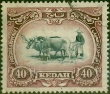 Kedah 1921 40c Black & Purple SG35 Fine Used (2)